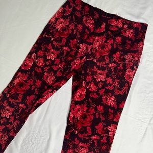 Red Floral Fashion Pants